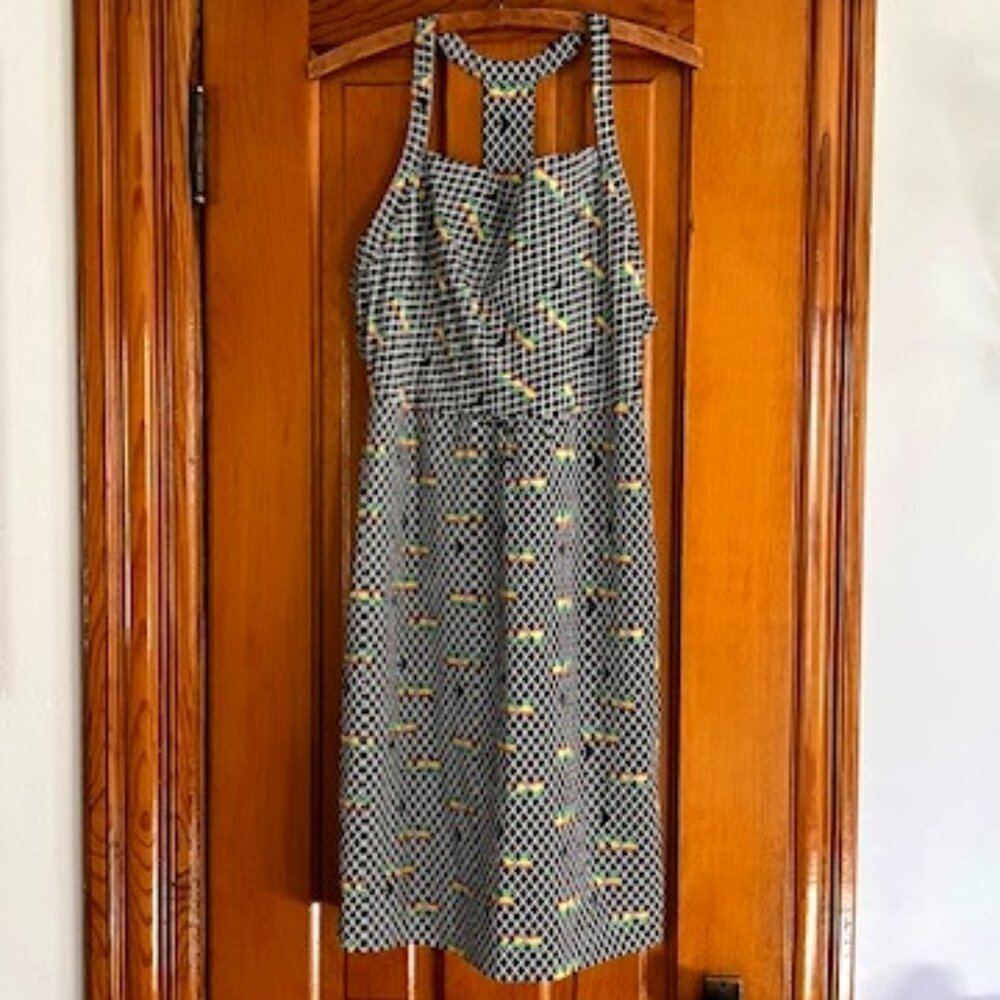 A Rose Has No Teeth Anthropologie Racer Back Sheath Silk  Dress  Woman's Size S